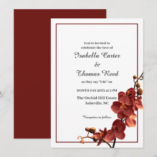 Herfst Orchidee Romance Herfst Wedding Invitation Kaart