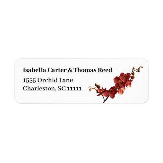 Herfst Orchidee Romantisch Trouw Retouradres Label (Voorkant)