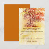 herfst oude boom rustieke bruiloft RSVP kaarten Kaartje (Voorkant / Achterkant)