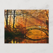 Herfst - Oude brug in het najaar misty park Briefkaart (Voorkant)