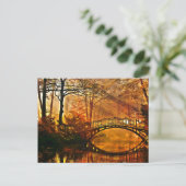 Herfst - Oude brug in het najaar misty park Briefkaart (Staand voorkant)