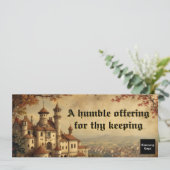 Herfst Oude Vintage Middeleeuwse Cadeaubon Save The Date (Staand voorkant)