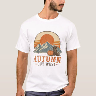Herfst Out West Vintage Western Herfst Ontwerp T-shirt