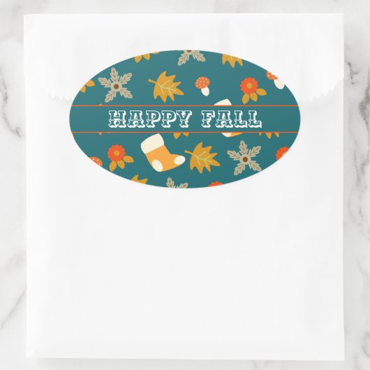 Herfst Ovale Sticker (Tas)