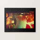 Herfst over brug over turkooiswater legpuzzel (Horizontaal)