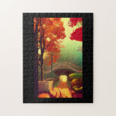 Herfst over brug over turkooiswater legpuzzel (Verticaal)