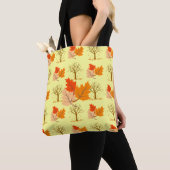 Herfst over de gehele Canvas tas met bladeren/blad (Dichtbij)