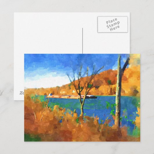 Herfst over de Ohio-waterverf Briefkaart (Voorkant / Achterkant)