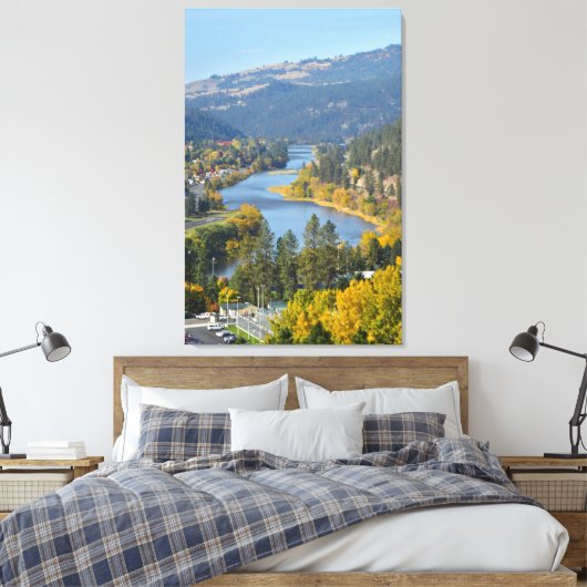Herfst over de rivier de Clearwater Idaho Canvas Afdruk (Insitu (Slaapkamer))