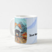 Herfst overdekte brug koffiemok (Voorkant links)