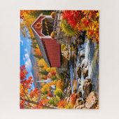 Herfst overdekte brug legpuzzel (Verticaal)