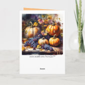 Herfst overvloed, pompoenen, druiven honing kaart (Achterkant)