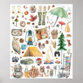 Herfst Overvloed | Rustieke Waterverf Illustraties Poster (Voorkant)