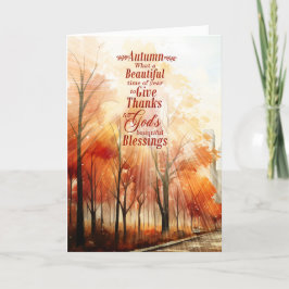 Herfst Overvloedige Zegeningen Christelijke Thanks Feestdagen Kaart