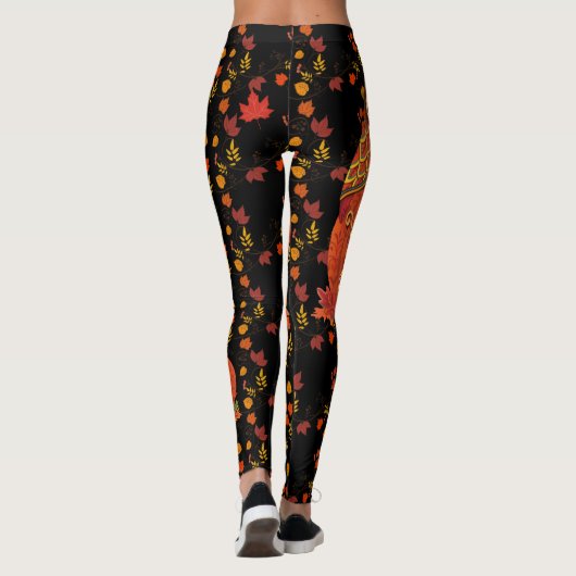 Herfst Owl Autumn verliest  zwart Leggings (Achterkant)