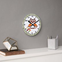 Herfst Owl Clock