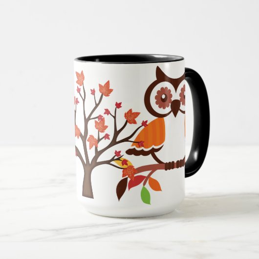 Herfst Owl Coffee mok (Voorkant rechts)