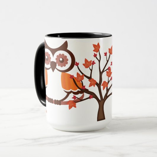Herfst Owl Coffee mok (Voorkant links)