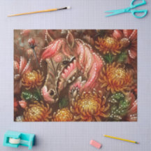 Herfst Paard Bloemen Chrysanten Decoupage