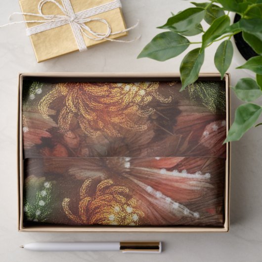 Herfst Paard Bloemen Chrysanten Decoupage Tissuepapier (Geschenk)