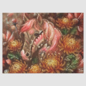 Herfst Paard Bloemen Chrysanten Decoupage Tissuepapier (Voorkant)