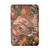 Herfst Paard Bloemen Chrysanten Gepersonaliseerd Badmat (Voorkant Verticaal)