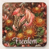 Herfst Paard Bloemen Chrysanten Gepersonaliseerd Bier Onderzetter (Voorkant)