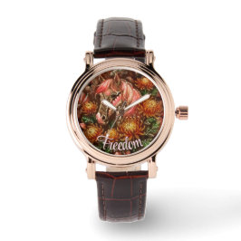Herfst Paard Bloemen Chrysanten Gepersonaliseerd Horloge