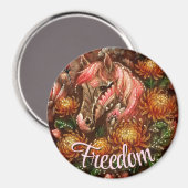 Herfst Paard Bloemen Chrysanten Gepersonaliseerd Magneet (Voorkant / Achterkant)