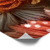 Herfst Paard Bloemen Chrysanten Gepersonaliseerd Poster (Hoek)