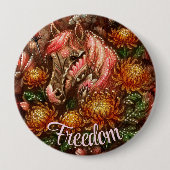 Herfst Paard Bloemen Chrysanten Gepersonaliseerd Ronde Button 4,0 Cm (Voorkant)