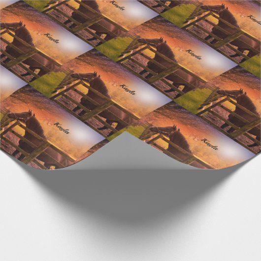 Herfst Paard Cadeaupapier (Hoek)