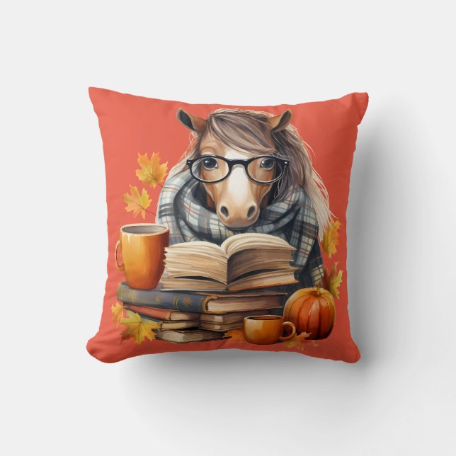 Herfst Paard Serie Sierkussen 16"x16" (Voorkant)