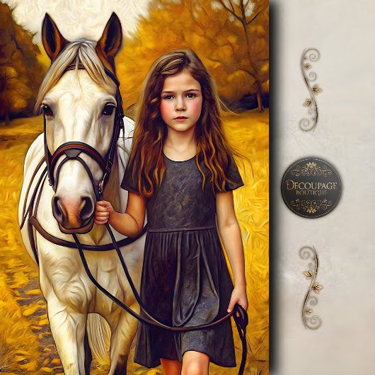 Herfst Paard Wandel Decoupage Tissuepapier