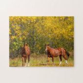 Herfst Paarden Legpuzzel (Horizontaal)