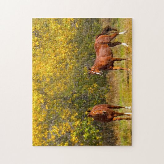 Herfst Paarden Legpuzzel (Verticaal)