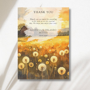 Herfst Paardenbloem Schuur Watercolour Bedankkaart Aankondiging