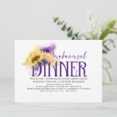 Herfst Paars en geel Floral repetitief diner Kaart (Staand voorkant)