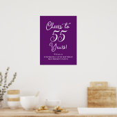 Herfst Paars Proost op 55 Jaar Pensioenfeest Poster (Keuken)