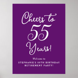 Herfst Paars Proost op 55 Jaar Pensioenfeest Poster