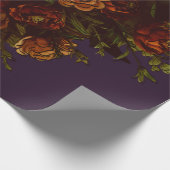 Herfst Paars Rustisch Sinaasappel Wedding Elegant Cadeaupapier (Hoek)