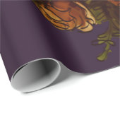 Herfst Paars Rustisch Sinaasappel Wedding Elegant Cadeaupapier (Rol Hoek)