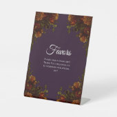 Herfst Paars Rustisch Sinaasappel Wedding Elegant  Reclamebord Met Voetstuk (Voorkant)