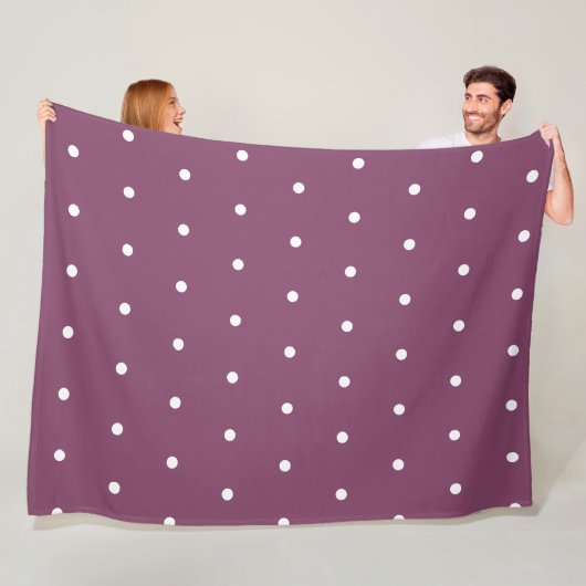 Herfst Paars Wit Geometrisch Stippenpatroon Fleece Deken (In situ)