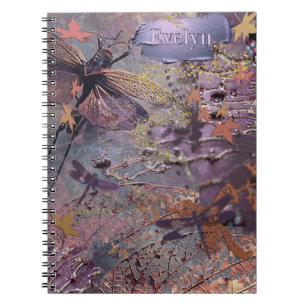 Herfst Paarse Fantasie Collage Notitieboek