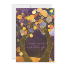 Herfst Paarse Liefdesbomen Romantisch Bruiloft