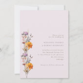 Herfst Paarse & Oranje Wildflowers Wedding Kaart (Voorkant)
