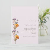 Herfst Paarse & Oranje Wildflowers Wedding Kaart (Staand voorkant)