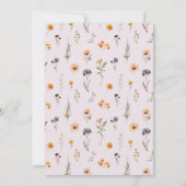 Herfst Paarse & Oranje Wildflowers Wedding Kaart (Achterkant)