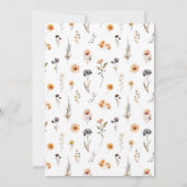 Herfst Paarse & Oranje Wildflowers Wedding Kaart (Achterkant)